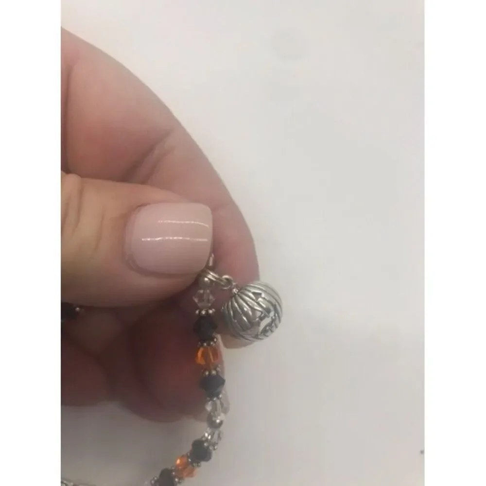 Halloween Child's‎ Bracelet w/sterling pumpkin